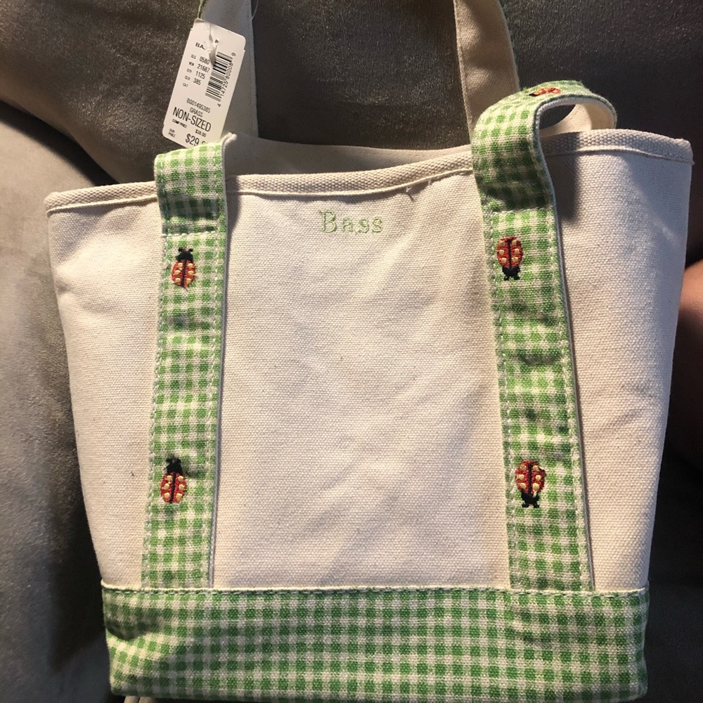 NWT Bass canvas mini tote with embroidery